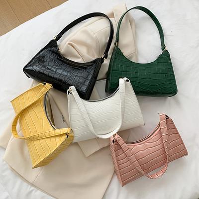 Moda pedra padrão feminino bolsas de ombro mulheres axilas pequeno quadrado saco de couro do plutônio tendência bolsa
