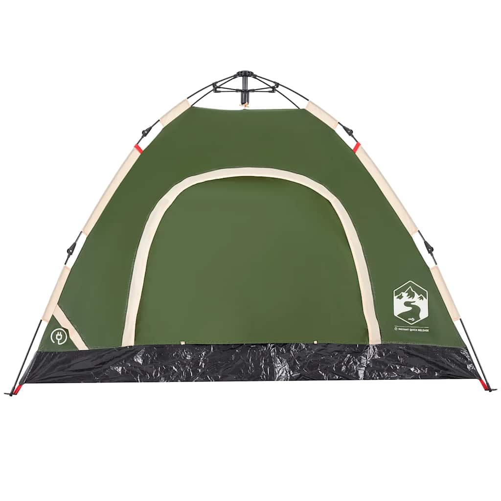 Vidaxl Tourist Tent, 3-Person, Green, Quick Setup