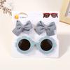1Set Children Headwear Glasses Solid Soft Bowknot Head Bands Girls Lace Barrette Retro Headbands Sunglasses Kids Hair Band Sets