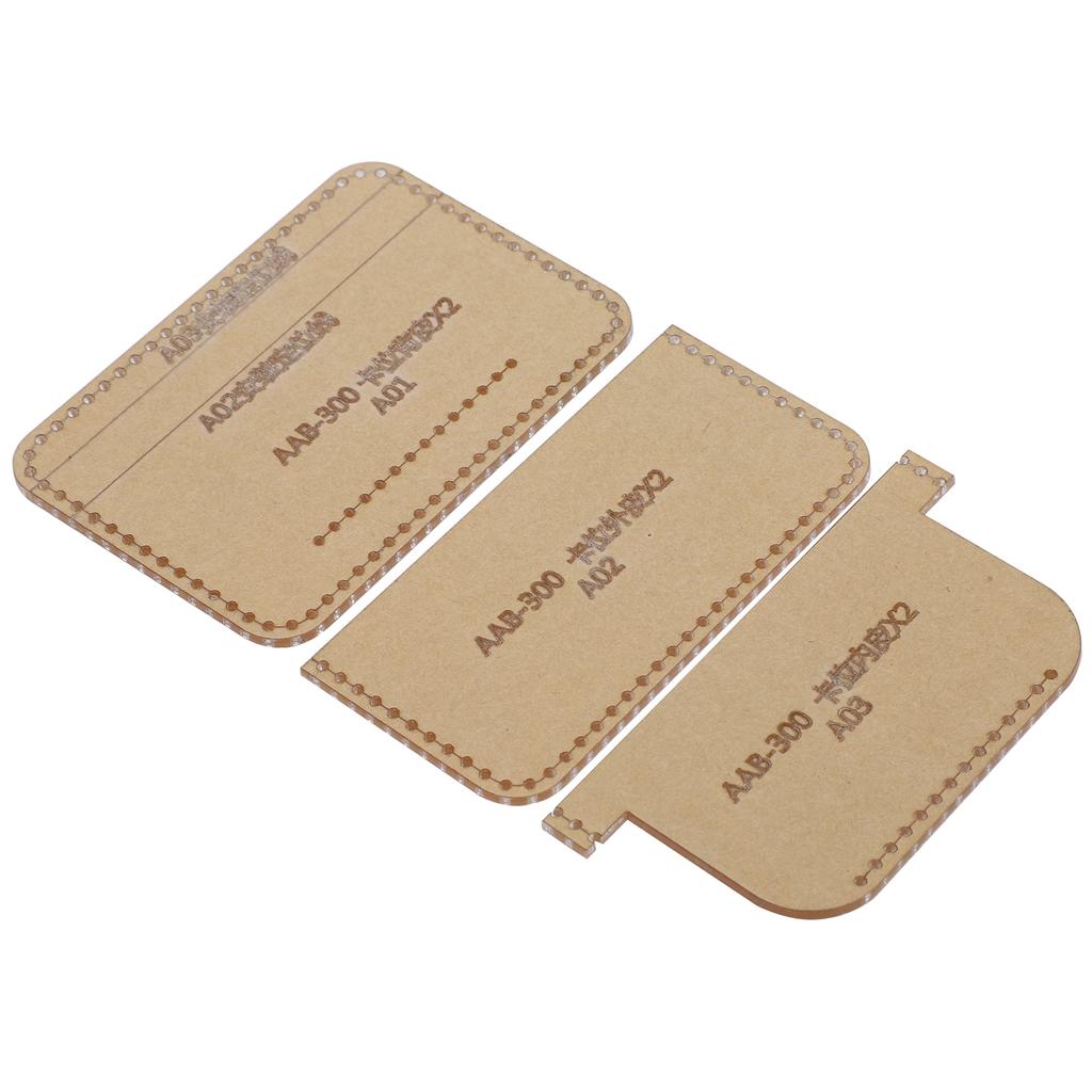 3Pcs Acrylic Template Card Bag DIY Leather Pattern Wallet Mold Craft Tools Accessories