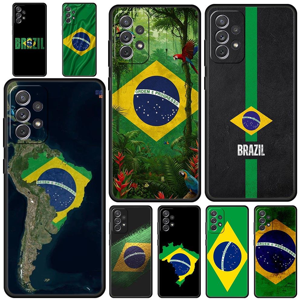 Phone Case For Samsung Galaxy A17 A15 A13 A51 A71 A41 A31 A21S A07 A05 A35 A55 A23 A25 A33 A53 A73 5G Cover Large Brazil Flag