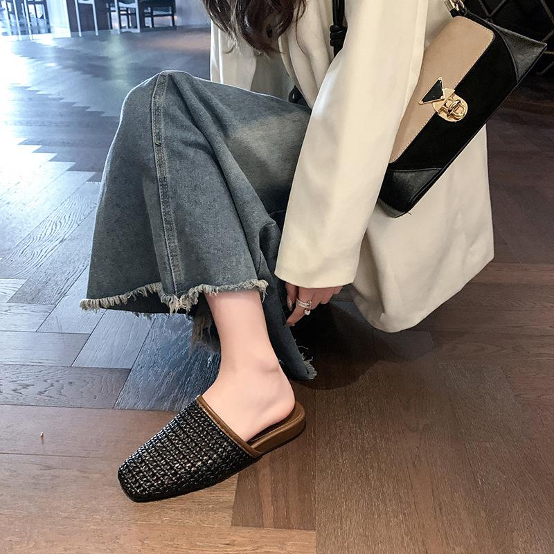 Fashion Low PU Fabric Rubber Hoof Heels Fretwork Low Fretwork Fabric PU Rubber Hoof