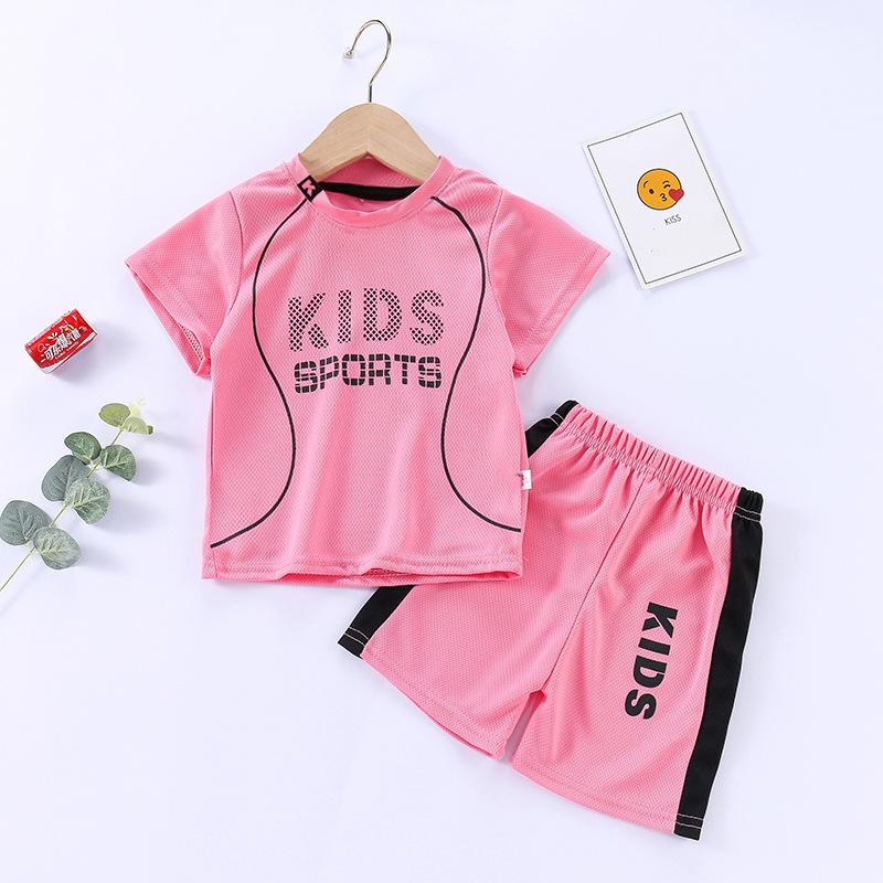 Children's Short Sleeved Soccer Suit Set Boys' Sportswear Girls' Quick Drying Breathable Shorts Medium Large Baby's Clothing