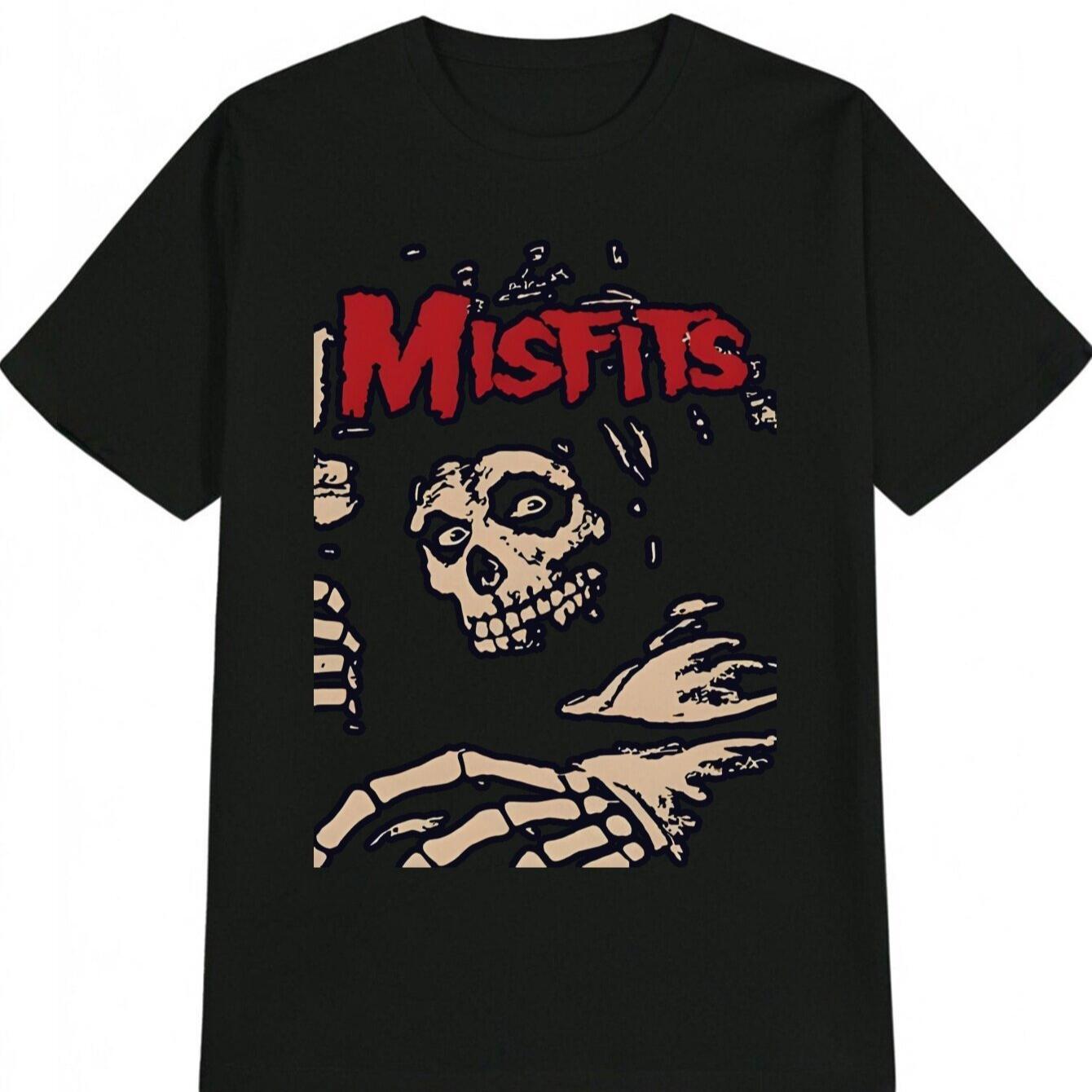 

Vintage Misfits Skeleton Skull Graphic T-Shirt 100% Cotton O-Neck Short Sleeve Summer Casual Mens T-shirt Streetwear - Men s ... S разноцветный
