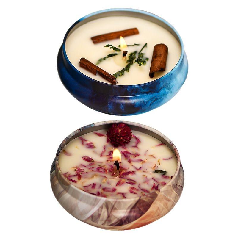 Soy Wax Scented Candle, Plant Essential Oil, Unscented Candle Gift Box Set, Long-lasting Souvenir