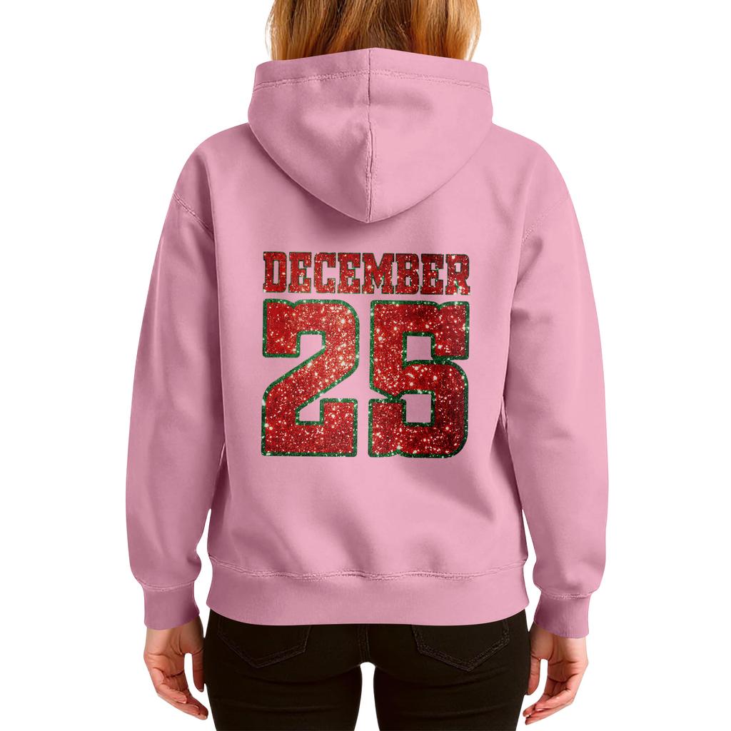 Women's Christmas  Hoodie Funny Cute Christmas Holiday Sweatshirt Pullover