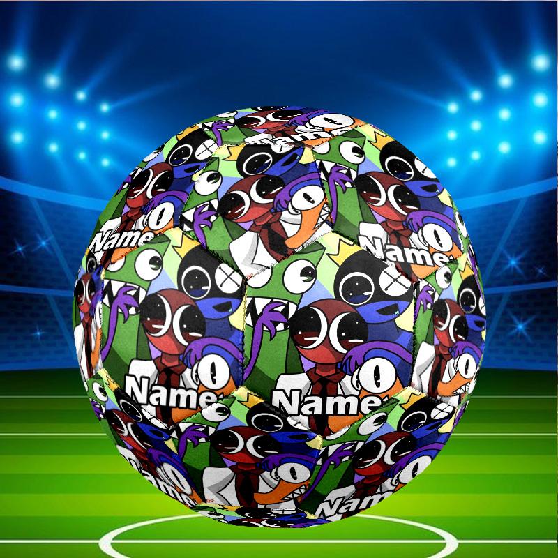 Custom Name Personalized Game Rainbow Friends Print Size 5 Soccer Ball Training & Match Football, for Team, Kicking, Gift for Football