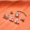 G23 Titanium ASTM-F136 Nternal Thread Eyebrow Piercings Body Jewelry For Women Zircon Earring Star Flower Heart