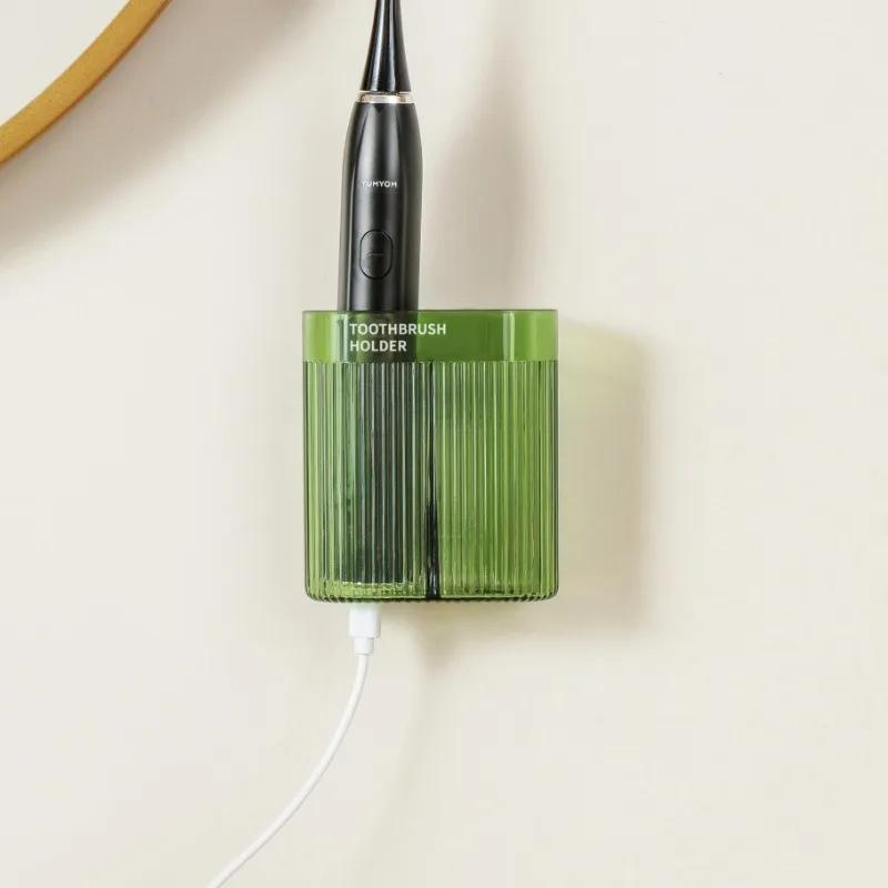 Nástěnný Jednoduchý Držák na zubní kartáčky a pastu Koupelnový Bezvrtací Úložný box na zubní kartáčky Koupelnový Odvodňovací držák Organizér