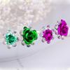 20Pcs/set Women U-shaped Hair Fork Pin Crystal  Rose Flower Hair Clips Rhinestone Hair Stick Wedding Bridal Jewelry Headwear Gift