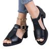 Fashion Ladies Shoes 2025 Brand Peep Toe Women's Sandals Fashion Buckle Strap Office and Career Summer Sweet Plus Size Heeled Sandals