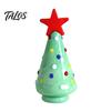 Unique Birthday Presents Glass Christmas Tree Figurine, Rotating Desk Ornament for Car Home, Stained Art Glazed Dashboard Decor & Gift Holiday Season