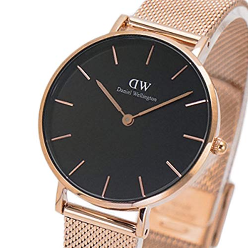 Daniel Wellington Watch DW00700002 with Bangle Set in Rose Gold and Petite Melrose Black, 32mm, Small