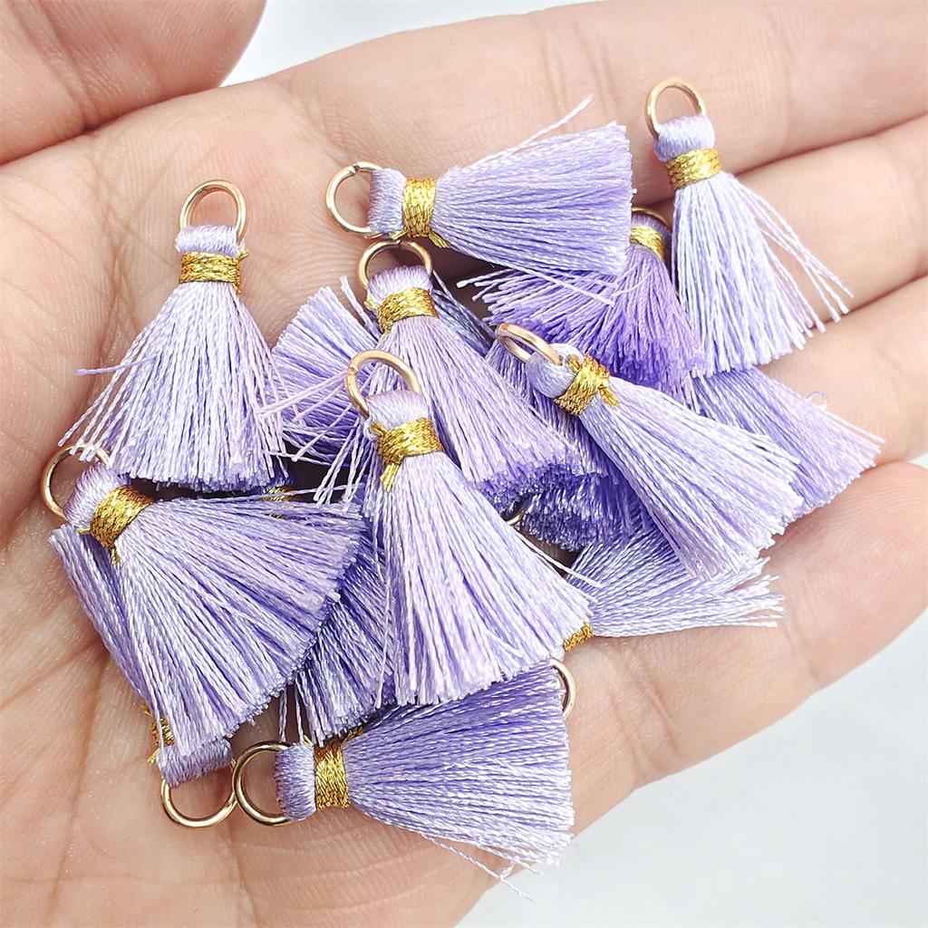 100 ks Páskové smyčky Třásně Ručně vyráběné materiály Vlasové doplňky Šperky s malým střapcem Módní zlaté nitě Náušnice vlastní výroby