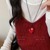 Personality Retro Design Irregularity Heart Pendant Necklace for Women Cute Cool Adjustable Leather Rope Korea Jewelry Y2K Gift