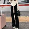Korean Style Drawstring WideLeg Pants for PlusSize Women  HighWaist Loose Versatile Trendy Trousers for Students, Ideal for Casual FloorLength Wear