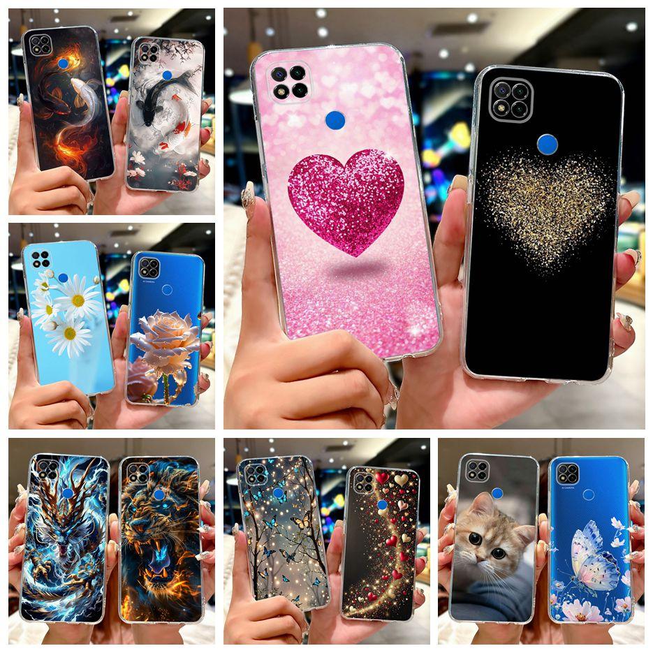 For Xiaomi Redmi 9C Case 6.53'' Cute Love Heart Painted Cover Soft Slim Phone Case For Xiaomi Redmi 9C NFC Redmi9C Fundas Bumper