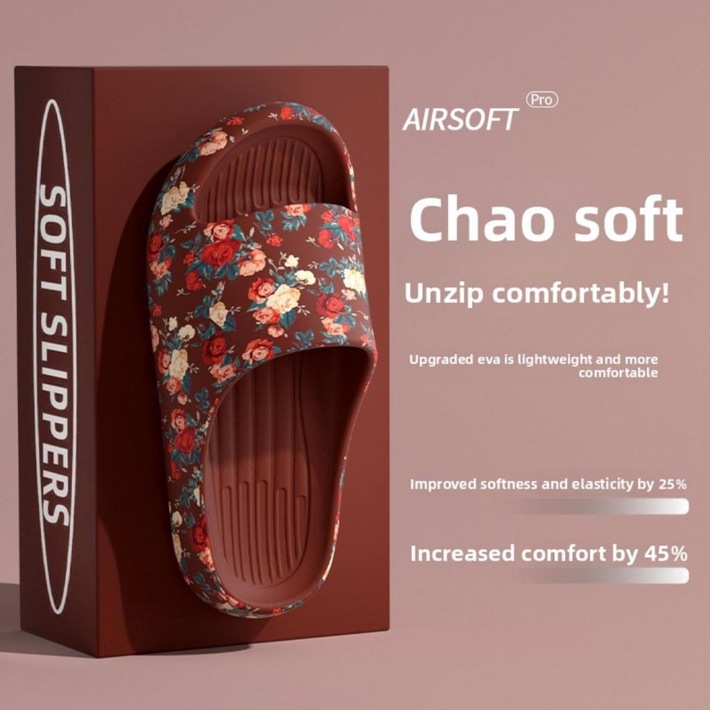 Romantischer floraler Stil Heim- und Outdoor-Ankleideszene, Damen bevorzugte bedruckte atmungsaktive Hausschuhe, Mode-Hausschuhe, flacher Absatz