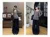 Women's Gray Micro-Flare Sweatpants: 2025 Autumn/Winter Korean Style, Wide Leg, Plus Velvet, Thickened Casual Pants.