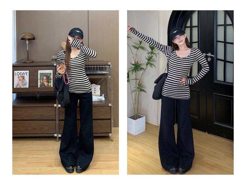 Women's Gray Micro-Flare Sweatpants: 2025 Autumn/Winter Korean Style, Wide Leg, Plus Velvet, Thickened Casual Pants.