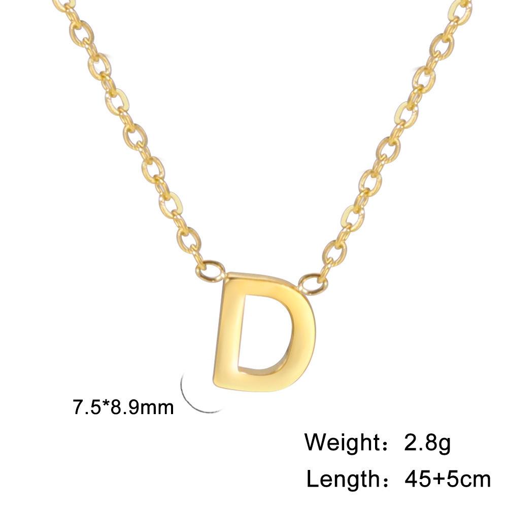 Stylish Women's Non-fading Titanium Steel Letter Pendant Necklace - 26 Unique Designs