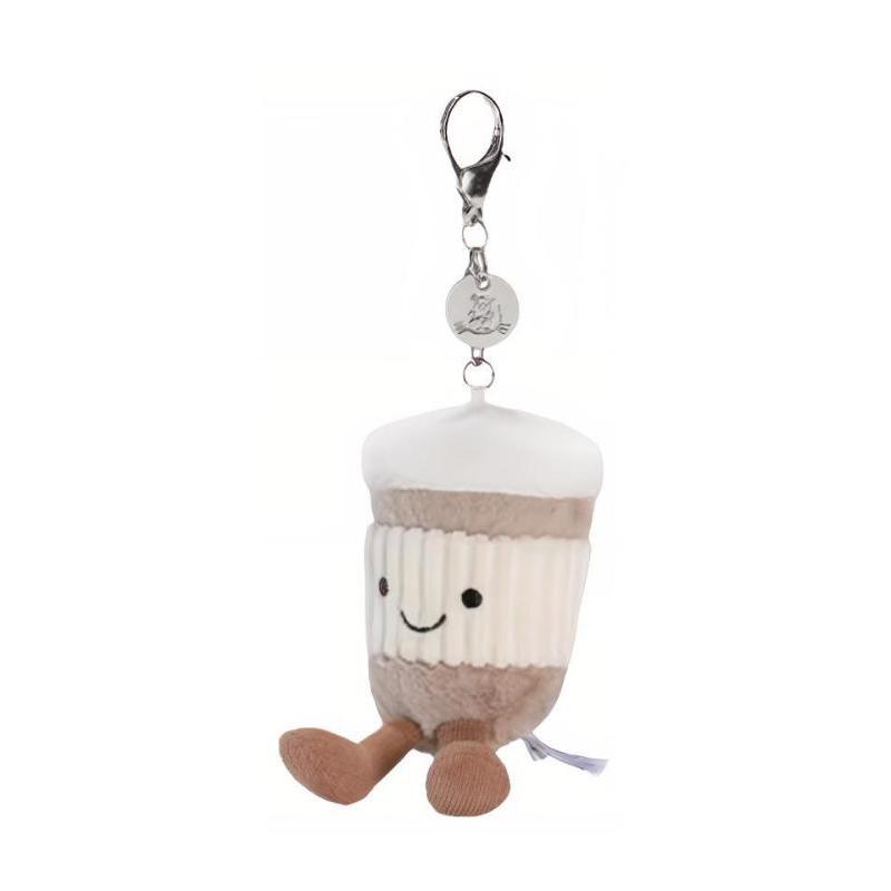 JELLYCAT Fun Items Series Take-out Coffee Bag Charm Doll Plush Pendant Sitting Height 12cm Height