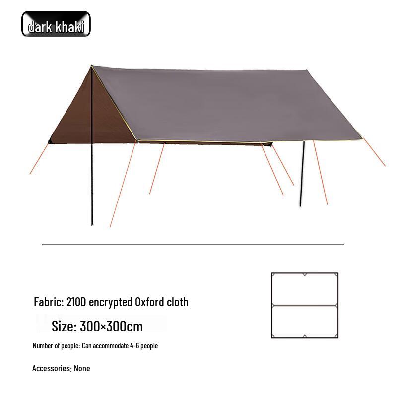NATURECSS Outdoor Large Canopy Tarp Tent 3x3m (4-6 Person)