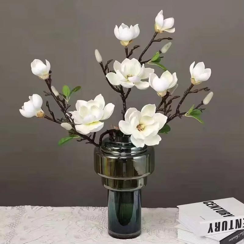 1/2/3pcs Artificial Magnolia Flowers-Perfect for Home,Hotel,Restaurant,Bar,Garden,and Balcony Decor|Ideal Valentine'S Day Gift