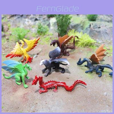 Plastic Monster Western Flying Dragon Children Animal Model Cake Topper For Kids Party Decor