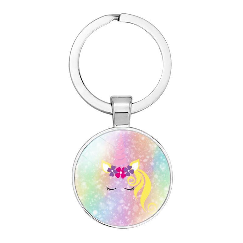 New Crown Unicorn Time Gem Simple Pendant Keychain Bag Charm Zinc Alloy