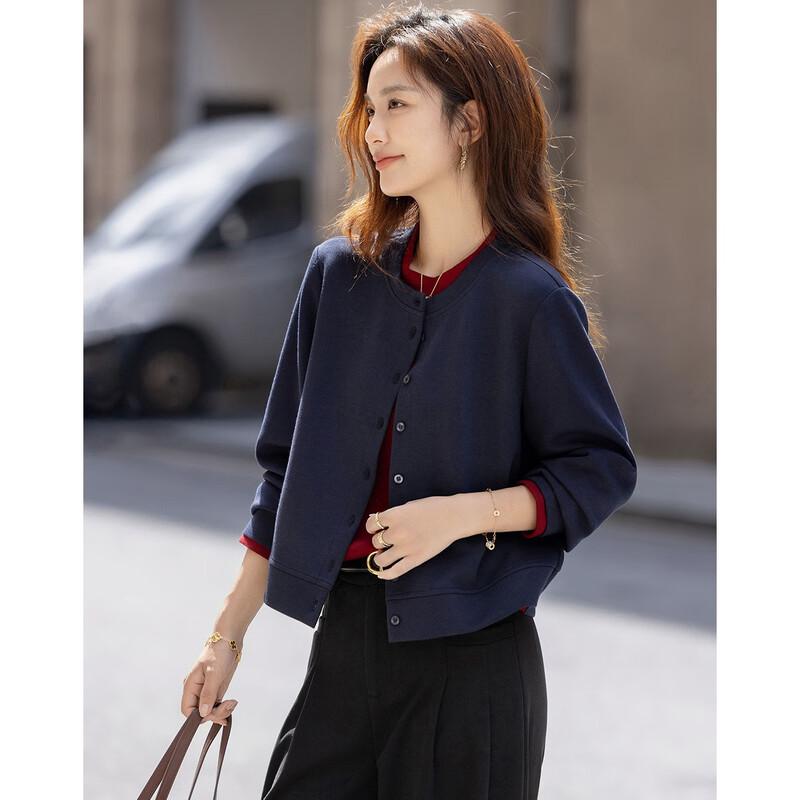 

Demana Women s Colorblock Faux Two-Piece Stand-Collar Sweatshirt XL