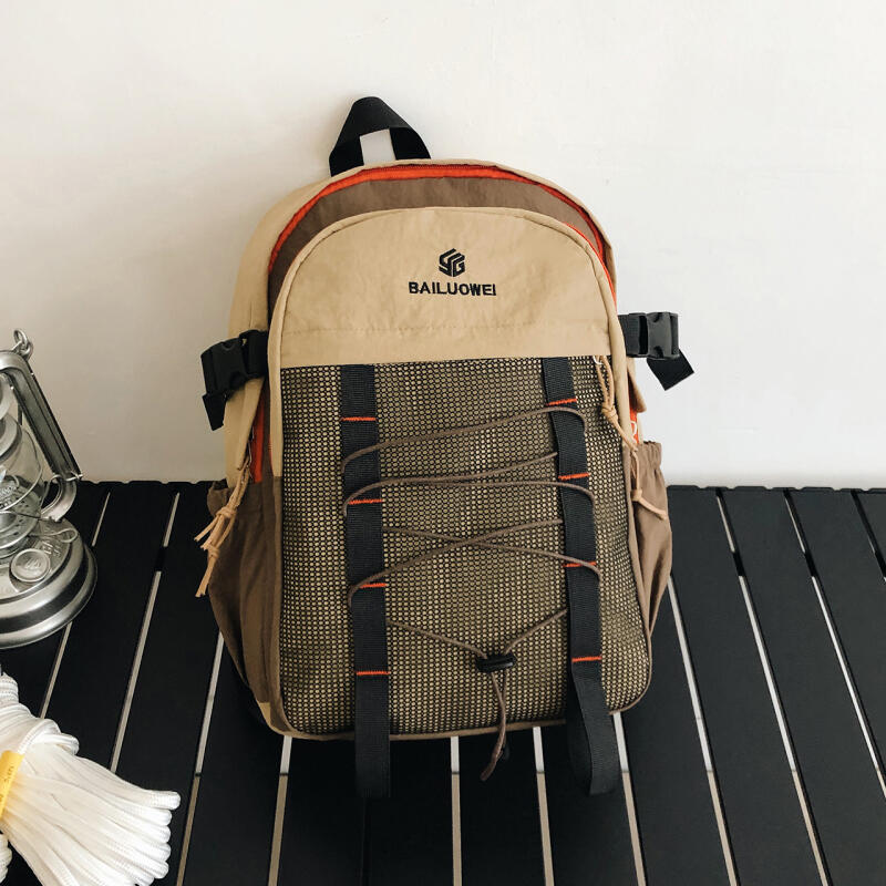 Sports Backpack Large Capacity Lightweight Color Block Backpack Unisex Student Schoolbag