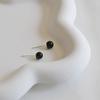 _FF44 Black Agate Natural Stone Mini Earrings