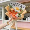 Artificial Crochet Roses Tulip Finished Knitted Flower Bouquets Creative Christmas Birthday Valentine Graduation Gifts