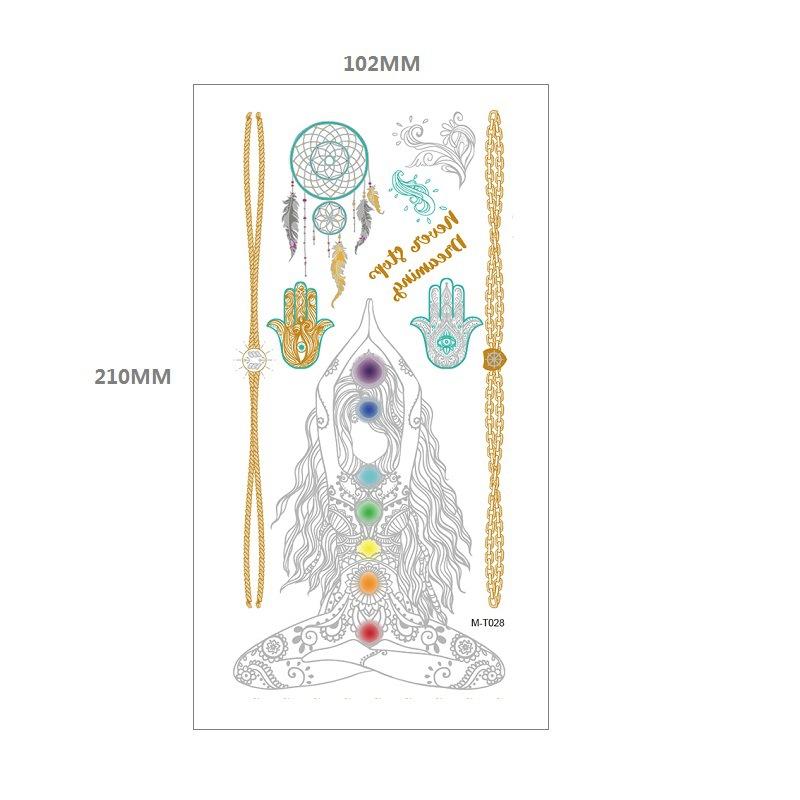 Bronzing Tattoo Sticker Water Transfer Mt Metal Waterproof Tattoo Sticker Party Party Amazon Wind Tattoo