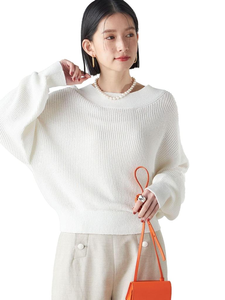 SHIPS for women Knit Handwashable Paper Cotton One Size Pullover, 2024SS, Women's, 316010804, Off-White,