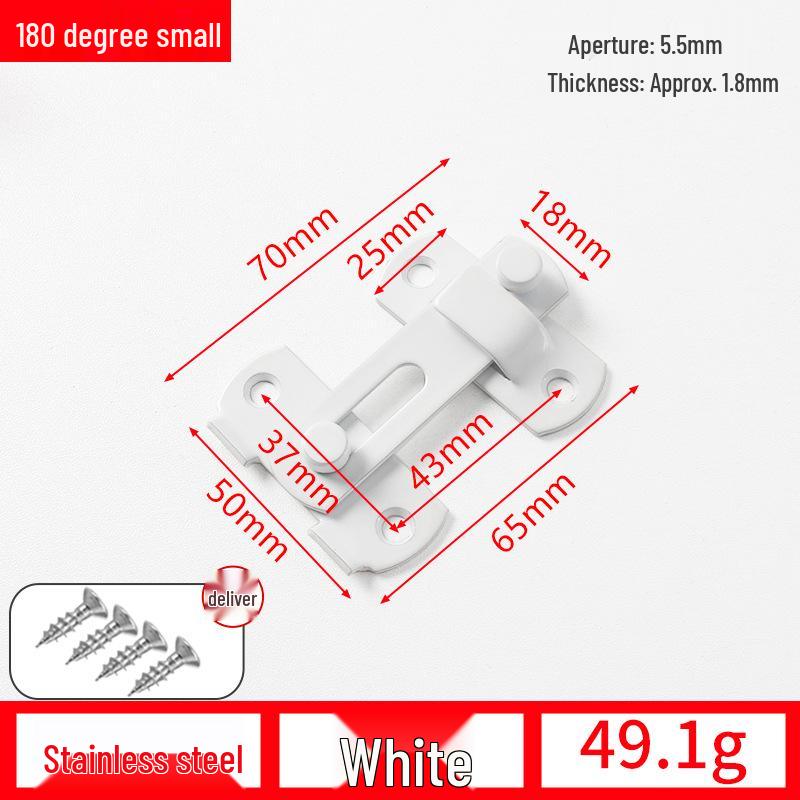 90° Anti-Theft Bathroom Sliding Door Latch Clasp with Old-Fashioned Hinge Bolt