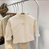 2024 Kids' Winter Thick Half-High Neck Velvet Base Layer T-Shirt - Korean Style