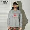 TonLion Damen Rundhals-Sweatshirt mit Schmetterlings- und Buchstaben-Print