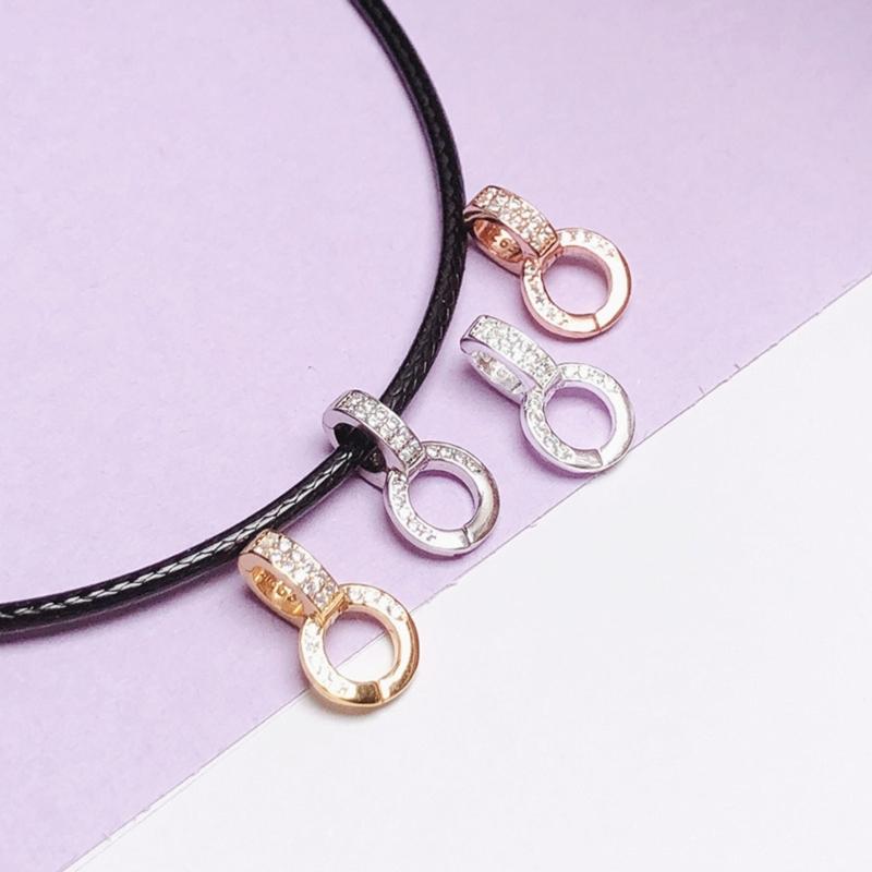 Exquisite Copper Connector with Micro Pave Cubic Zirconia Jewelry Findings Enhancer Clasps for Customized Accessories