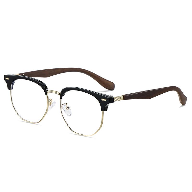 New Blue Light Blocking Glasses Men Women Wood Grain Temples Retro Eyewear Optical Spectacle Eyeglass