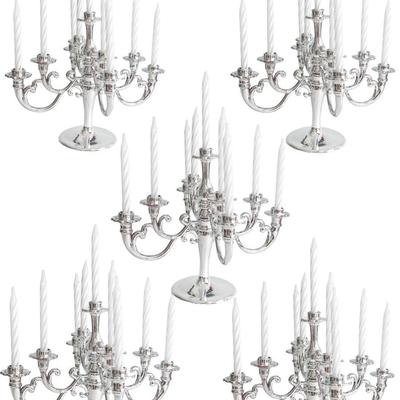 Retro European Silver Candlestick Cake Decorations - Elegant Birthday Baking Accessories for Girls