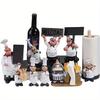 Chic European Chef-Themed Wine & Paper Towel Holder with Message Board - Perfect for Kitchen, Cafe, or Bar Decor