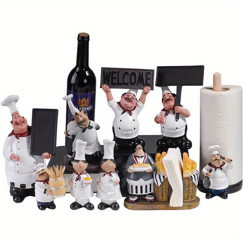 Chic European Chef-Themed Wine & Paper Towel Holder with Message Board - Perfect for Kitchen, Cafe, or Bar Decor