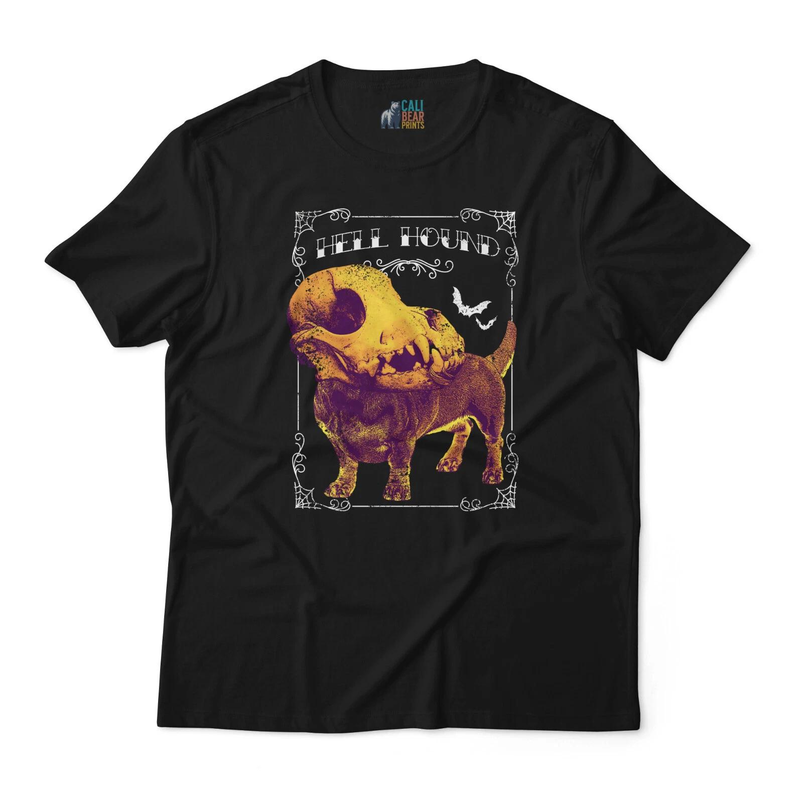 Vintage Hell hound Graphic Tee - Mythical Creature Design with Ornate Frame 2XL