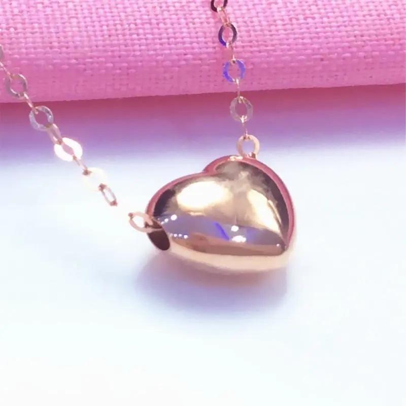 Purple Gold Shiny Love Necklace Simple Premium Color Gold Plated Rose Gold Necklace