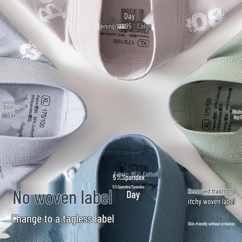 B.JOBSEN Men's Breathable Pure Cotton Printed Boxer Briefs (2-Pack)