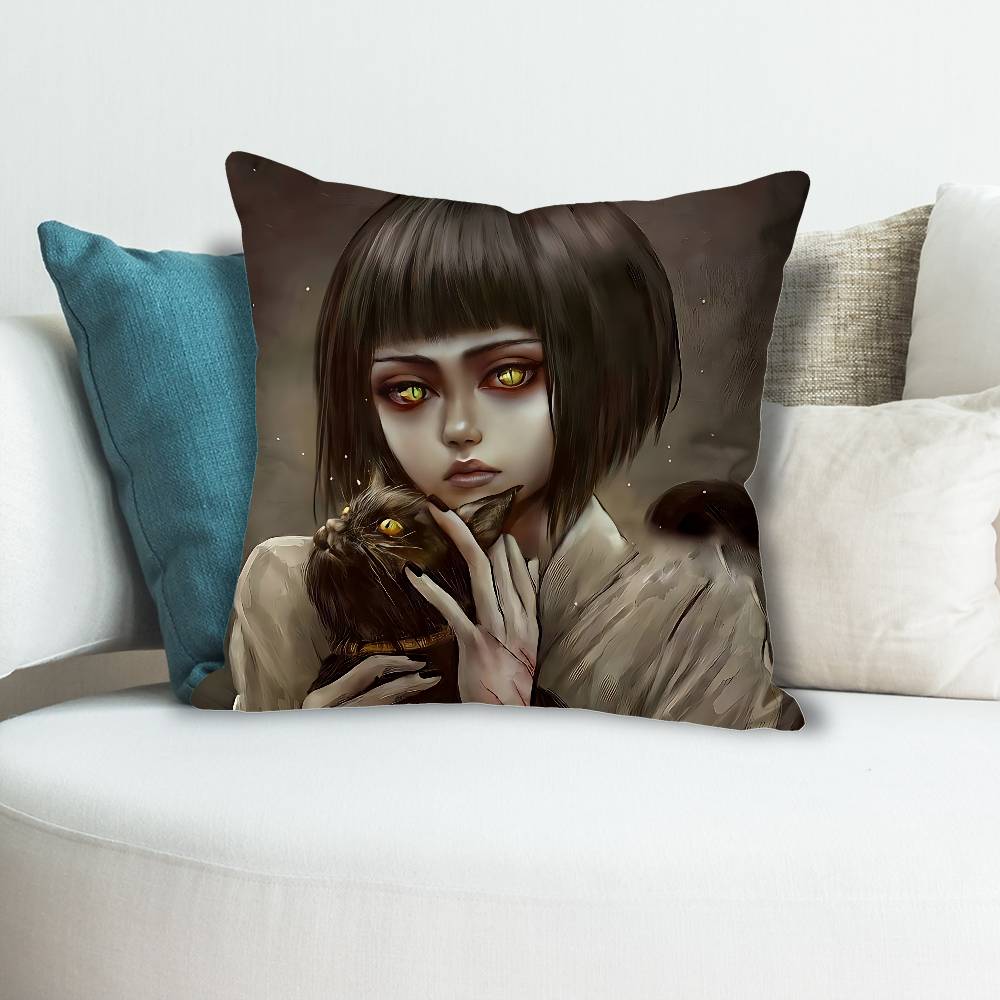 Game FFran Bow Anime Celebrity Merchandise AllMatch Printed Pillow Case Sofa Car Office Room Decoration Protector