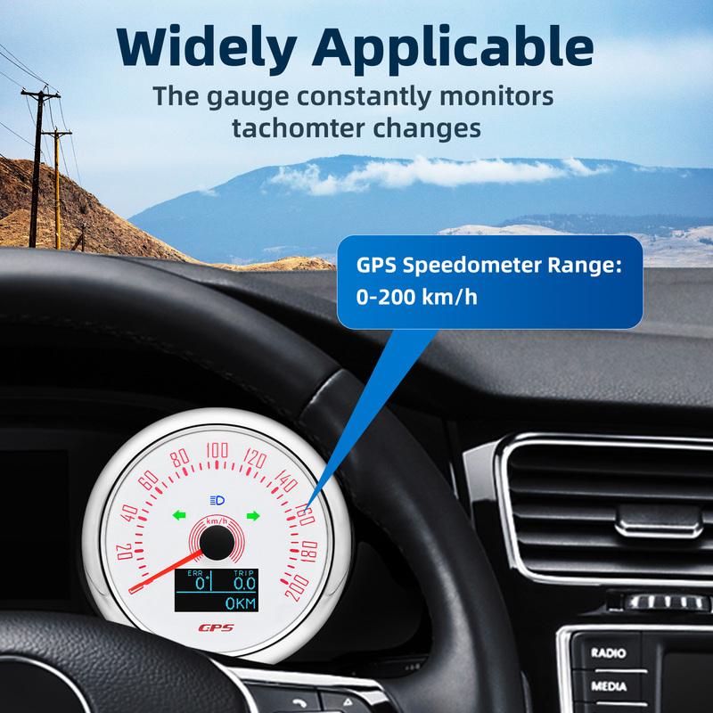 85MM GPS Speedometer + GPS Antenna Sensor for Boat Car Motorcycle 7 Colors Backlight Speedometer Trip ODO with Turn Signal