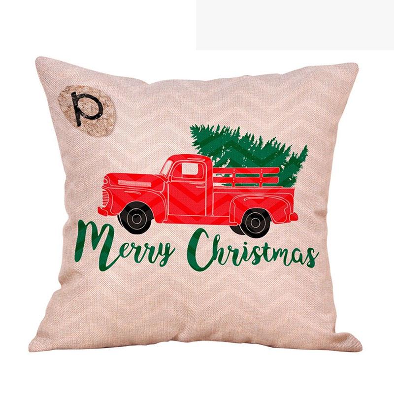 Luxurious 18'' Xmas Cotton Pillow Case Linen Cushion Cover For Merry Christmas Home Decoration